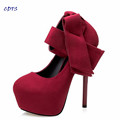 CDTS Plus 34 39 ladies 2017 platforms wedding Butterfly Stiletto Round Toe 15cm thin high heels
