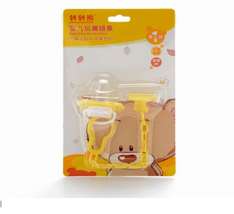 Baby Nipple Pacifier With Chain Clip Natural Rubber Pacifier Plastic Soother Chain Portable Nuk Pacifier Teat Teeth Grillz (1)