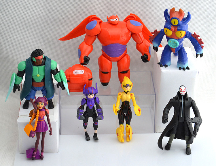 8pcs Set Big Hero 6 Figures Fred Tomago Honey Lemon Wasabi Cartoon