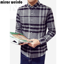 2016 Casual Men Shirts Fashion Vetement Chemise Homme Plaid Slim Fit Camisa Social Masculina Plus Size Brand Tartan Clothing