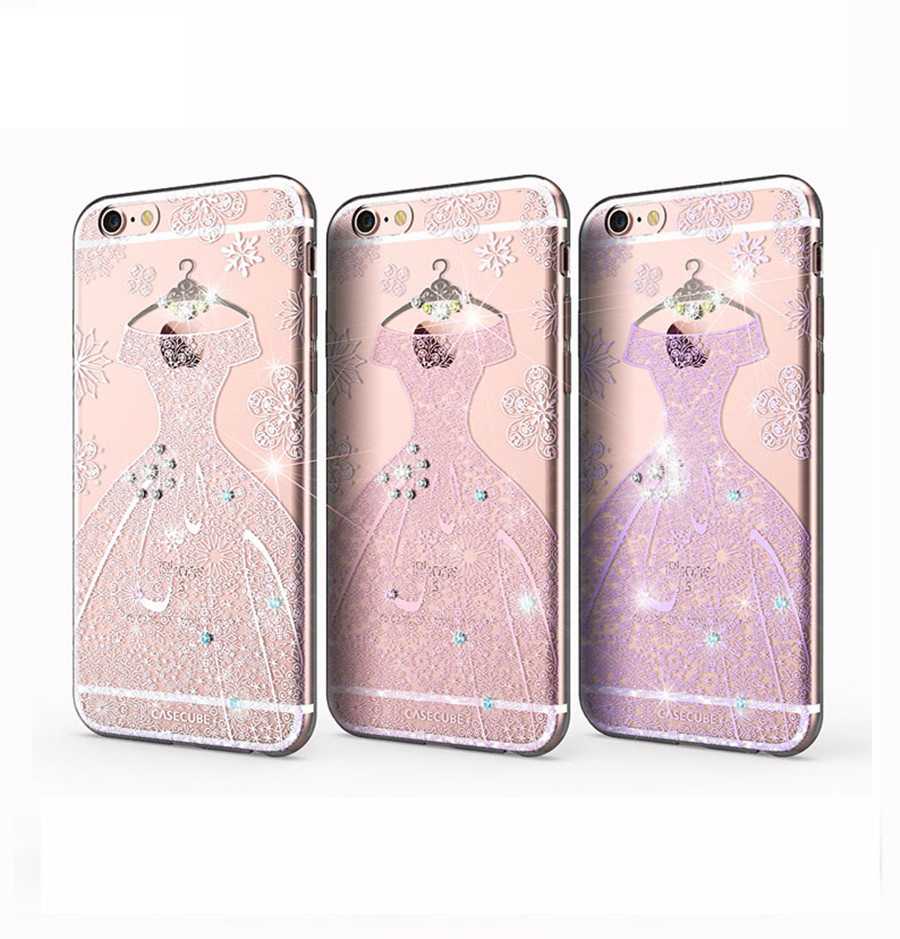 Luxury 100% Swarovski Crystal Clean Soft TPU Anti knock Brand Phone