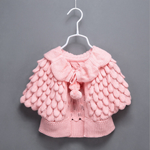 Kids Girls Knit puff cardigan baby girl Batwing poncho babies Fall Winter outwear knit sweaters children’s clothes