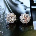 The Korean version of the sun flower earrings earrings earrings and zircon fashion high end products