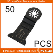 free shipping 50pc 45mm Bi-Metal saw blades fit for TCH multifunction,Fein multimaster ,Dremel ect. high cutting speed.