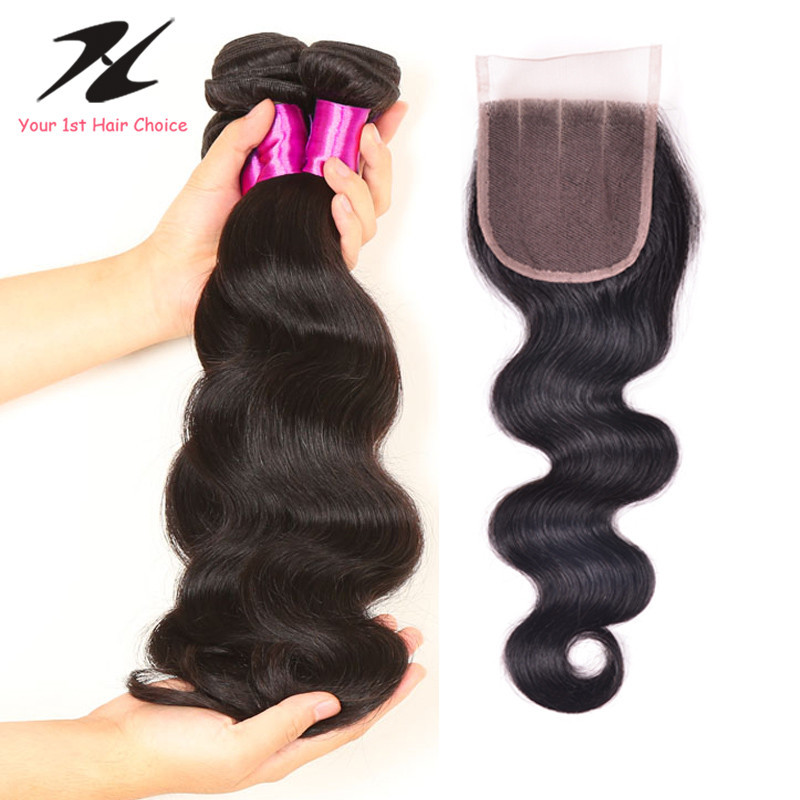 Brazillian Virgin Body Wave With Closure 7a Unprocessed Brazilian Virgin Hair With Closure Cheap 2/3 Bundle Deals With Closure