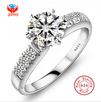 Have Certificate of Identify 100 925 Sterling Silver Wedding Rings For Women Luxury 0 75 Carat