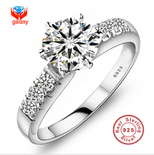 Have Certificate of Identify! 100% 925 Sterling Silver Wedding Rings For Women Luxury 0.75 Carat CZ Diamond Engagement Ring ZP68