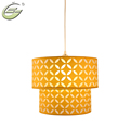 Round Lampshade Pendant Lighting Two layer Yellow Modern Decoration Lamp Upper and Lower Layers Lamp for