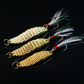 Leech Style Reflective Metal Spoon Lure with Feather Artificial Lure Spinner Jig Fake Bait for Sea