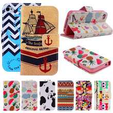 Anchor Tribe Eagle Cartoon Flag Print Wallet Style Flip Case For Apple iphone 4 4S Stand PU Leather Phone Protective Cover Bags