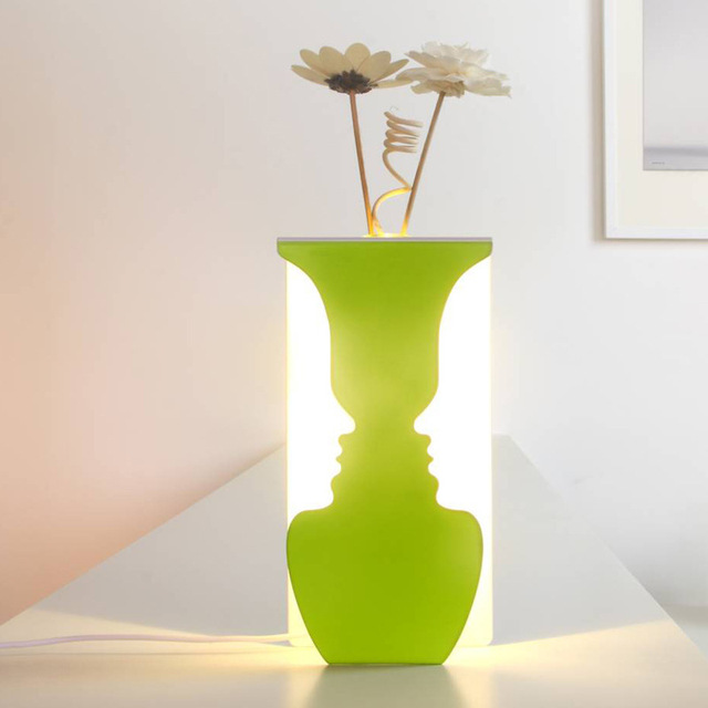 Moderno floreale whisper volto umano lampada vaso led luce di ... Led idee Lampade