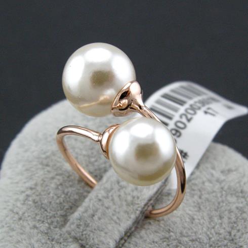 2014 New Sale Real Italina Rings for women 18K gold Plated Pearl Rings Fashion Enviromental Anti