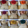 New fashion men cc brooch flower lapel pin suit boutonniere fabric yarn pin 15 colors button