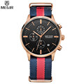 MEGIR Famous Brand Rainbow Strap Men Watches Chronograph 6 Hands Auto Multifunction Watch Men Military Watch