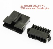 50 Sets/lot 7 Pin SM2.54-7P JST 2.54mm series, Multipole Connector plug, With male and female pins