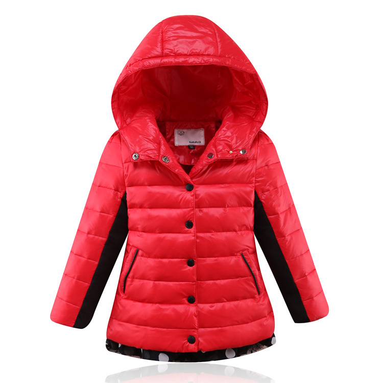 2014 new children's clothing girls jacket authentic Korean Slim solid color children's winter coat sleeve and long sections