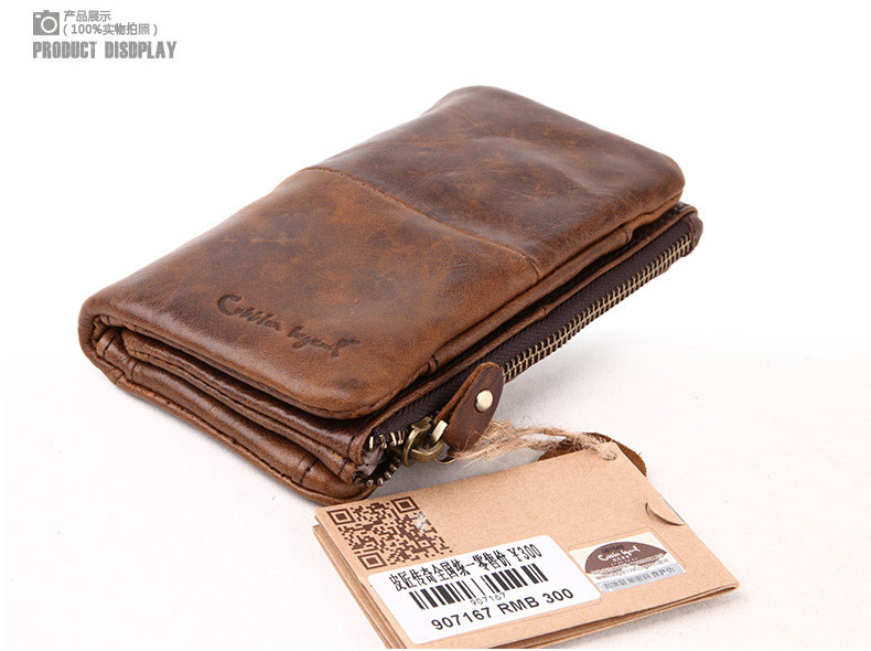 Hot Sales 2015 New Brand Men's Casual Long Wallet Genniune Leather