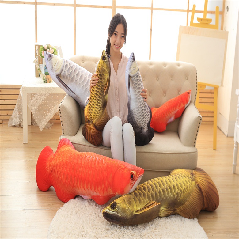 2016 new design 3D cute fish pillow cushion creative gift pig chicken home decoration car waist ...