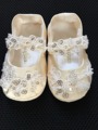 Pearl Cross Lace Newborn 1 Year Handmade Non slip Christening Baptism Baby boots XZ0030
