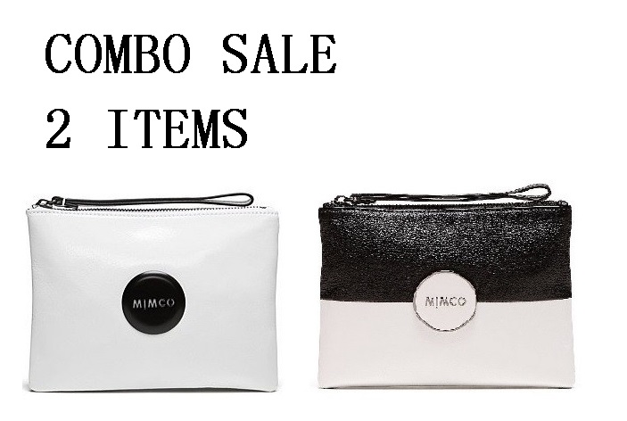  mimco mid pouch combo white matt blk mid pouch and tandem blk white mid pouch
