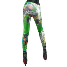 Promotion Stretch Slim Fit Pants Women Leggings Skinny for Girl Fake Jean Floral Print Pattern Ankle