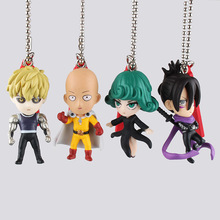 One Punch Man Keychain 4pcs 5cm Japanese Anime Cute Genos Tatsumaki Tornado Cartoon Figure Key Chain