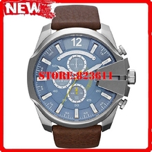 Nueva banda de cuero DZ4281 cuarzo de gran tamaño Dial redondo hombres de vestir relojes de pulsera 4281 + caja Original