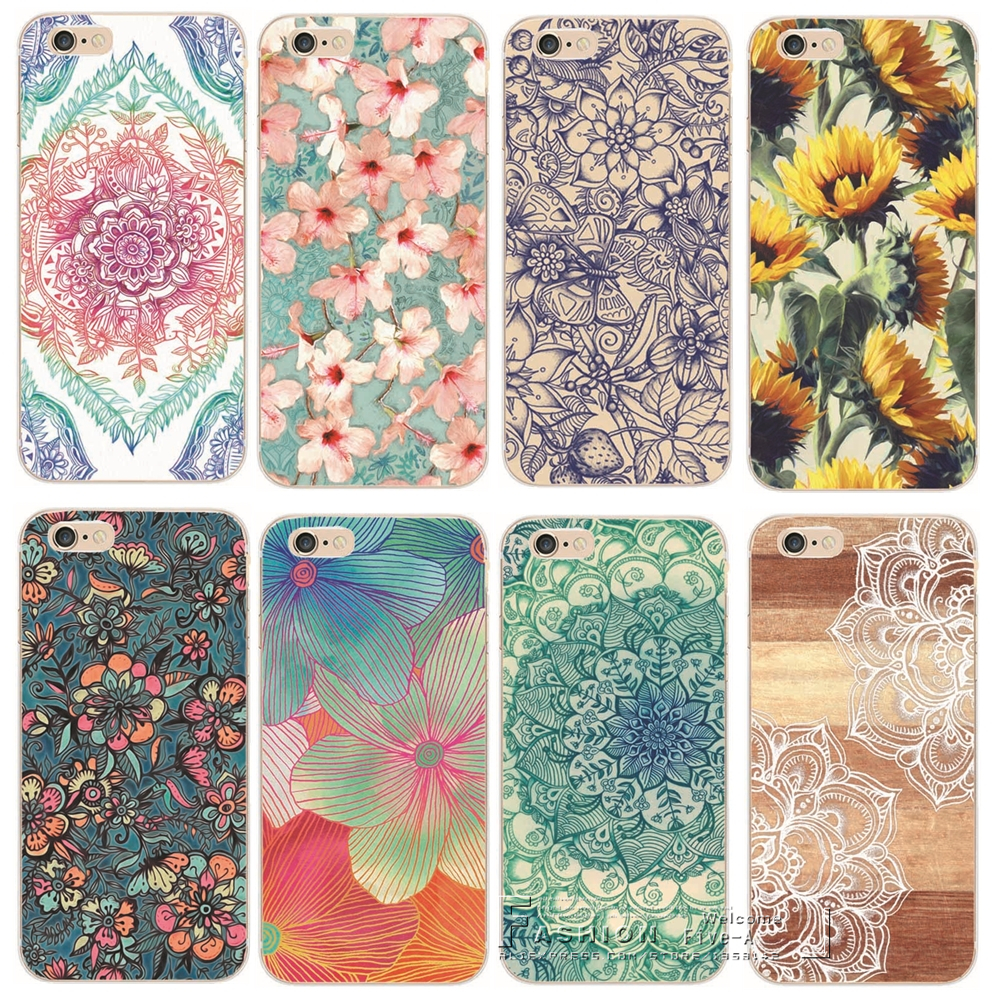 Shell For Apple iPhone 6 6S iPhone6S iPhone6 Back Case Cover Printing Mandala Flower Datura Floral