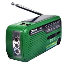 Protable Mini Outdoor Stereo FM AM SW Radio Hand Crank Generate Electricity Solar Energy Charge With