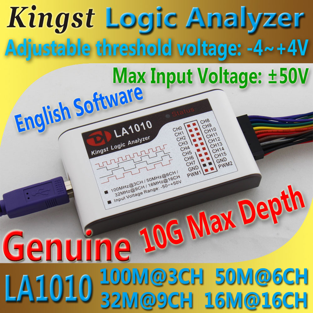 Kingst LA1010 USB Logic Analyzer 100M max sample rate,16Channels,10B ...
