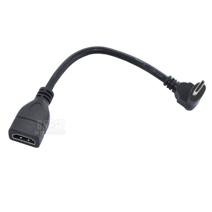Opposite Right-angle 90 Degree Mini HDMI Male to HDMI Female Converter Adapter Cable Converter Adapter HDTV Connector  XC1189