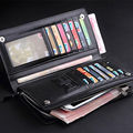 Men s Long Leather Bifold ID Card Holder Clutch Wallet Purse Checkbook Handbag