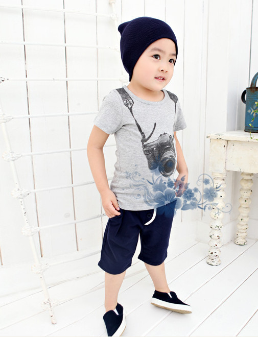 Hot sale 2015 New arrive Boys Kids Cartoon Round Neck Short Sleeve T shirt Children s