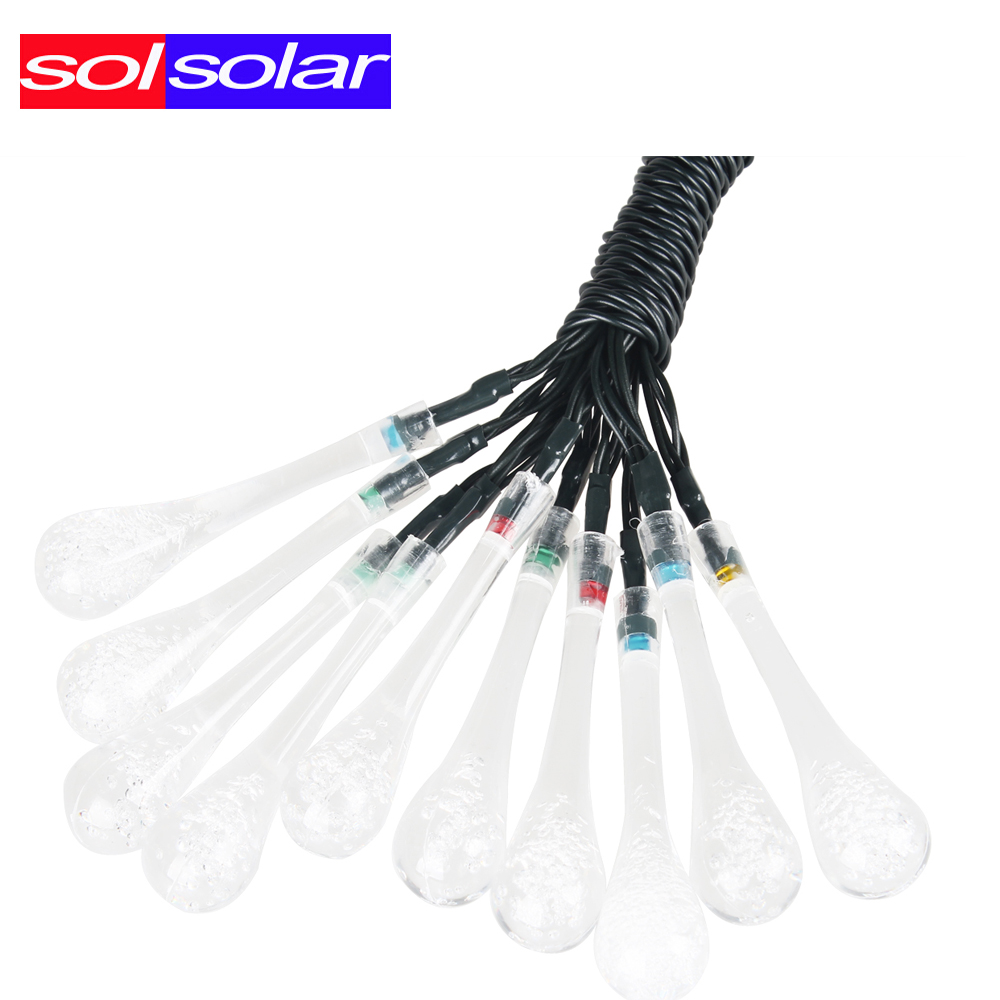 Aliexpress.com : Buy 20 LED Solar Powered Water Drop String Lights LED Fairy Light for Wedding ...