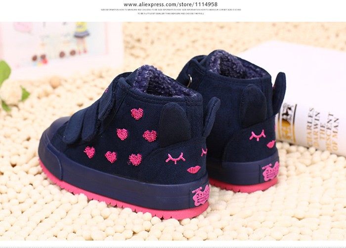 New 2015 Winter Fashion Children Boots Flock Leather Rubber Kids Sneakers Sapato Infantil Kids Boots Children Shoes For Girls free shipping (10)