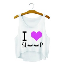 2016 Hot Sale Women Fashion Tank Sleeveless Cartoon Printed Crop Tops Vest Blouse T-Shirt 15 Colors New Arrival