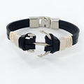 Fashion Charm Leather Anchor Men s Bracelets Bangle Handmade Genuine Cow Leather Bracelets Hooks Men s
