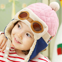 Hot sales Toddlers Cool Baby Boy Girl Kids Infant Winter Pilot Warm Cap Hat YE117