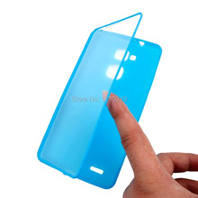 Full Body Soft Tpu Skin Cover for Huawei Ascend Mate 7 Touchable Flip Screen Protective Case