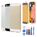 For iPhone 5S Full Housing Assembly Back Battery Cover Case Flex Cable Buttons Sim Card Tray