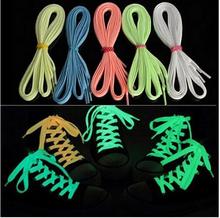1 Pair 1.2m Luminous Shoelace Flat Coloured Shoe Laces Glow in The Dark Fluorescent Athletic Shoes Party Camping Shoelace