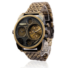 Hombre de moda Oulm hombres reloj de acero de reloj de cuarzo marca deportiva relojes antiguos para hombre observadores militares Relogio Hotel Masculino