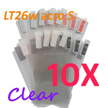 10pcs Ultra Clear screen protector anti glare phone bags cases protective film For SONY LT26w Xperia