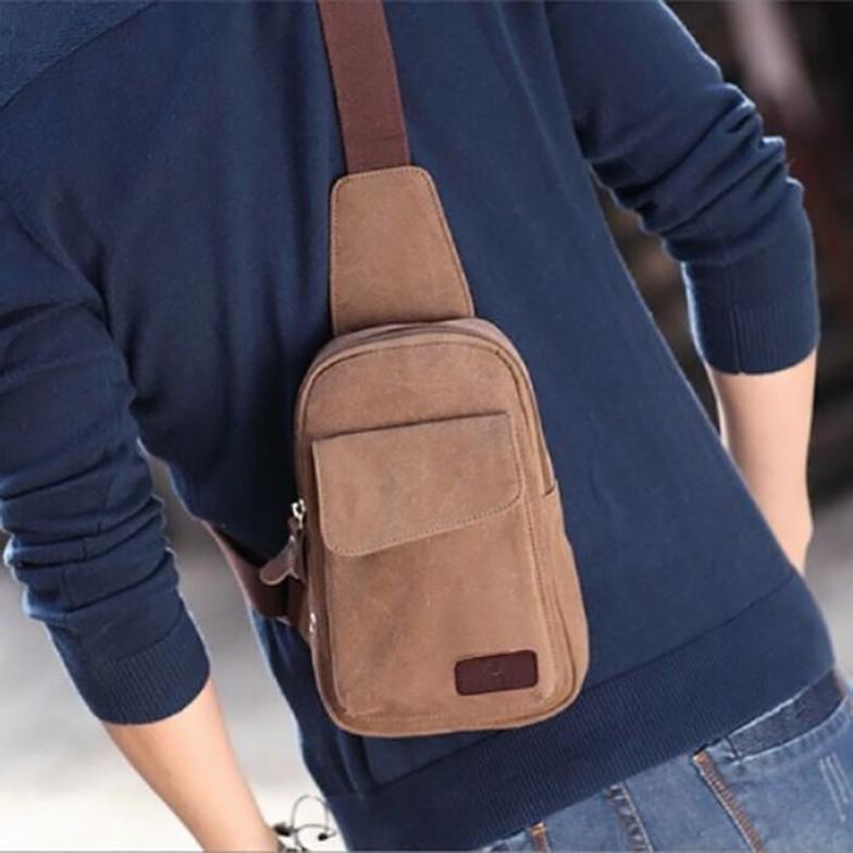 Men s Casual Small Canvas Vintage Shoulder Hiking Fanny Crossbody Bicycle Bag Messager bags HW03069