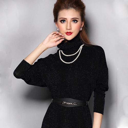 Women's plus size turtleneck dress