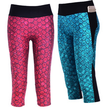 2015 New Arrival Capris Women Sports Leggings Printed Mermaid Leggings Fitness Work out Casual Pants Running Gym Leggings