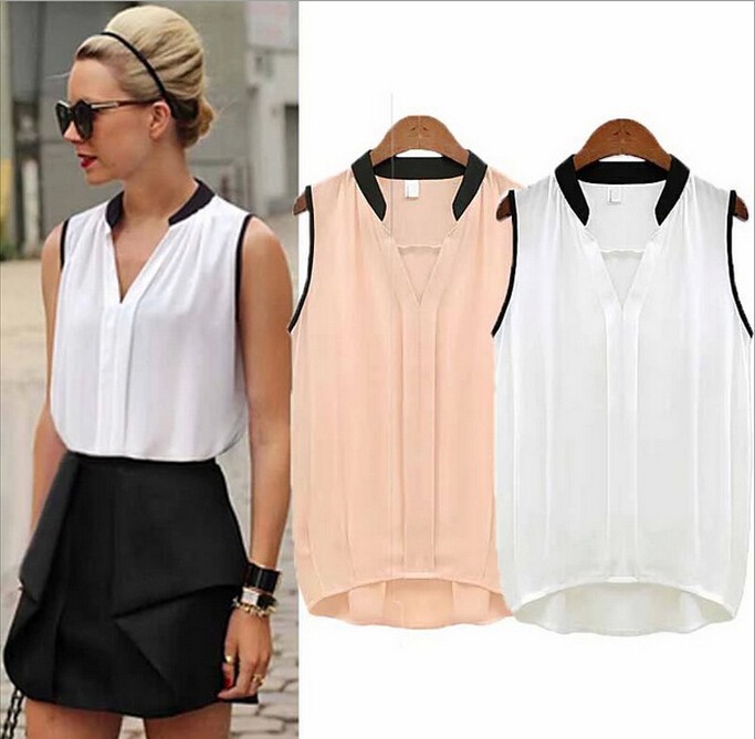 Chemise Femme Shirts Women 2015 Summer Style OL Cheap Blouse Ropa Mujer Camisas Femininas Tops Blusa Chiffon Blusas Mujer