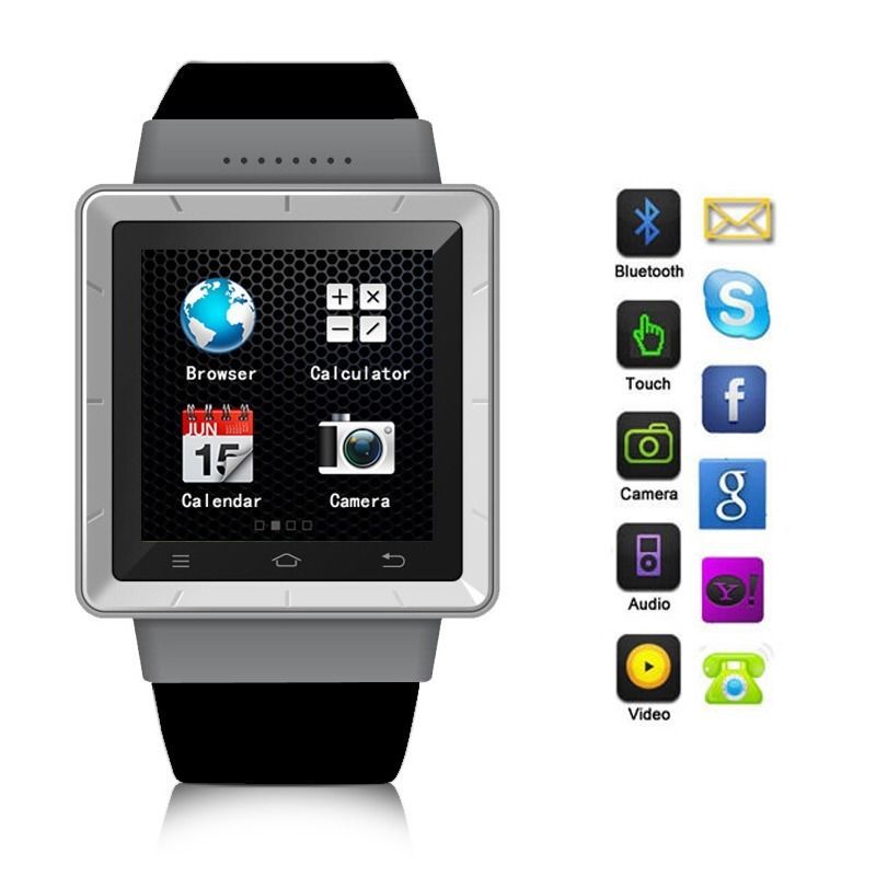 2015 Hot sale 1 55 inches Dual Core 4GB Android 4 0 Smartwatch for iphone Samsung