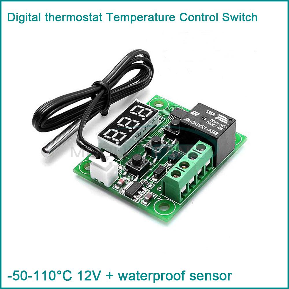 -50-110 Digital thermostat Temperature Control Switch 12V + waterproof sensor