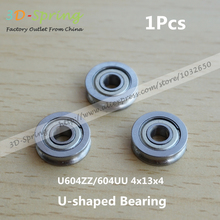 5Pcs/Lot 3D Printer Accessories MK8 604UU 4x13x5 U-shaped Bearing Extruder Conductivity material Round Wheel Gear Fitting Pulley